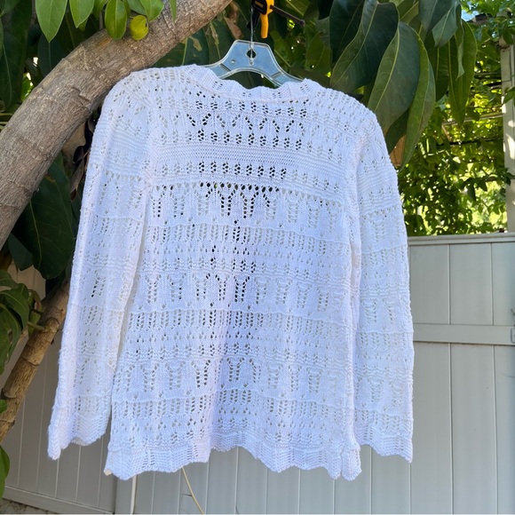 Vintage White Stag Crochet Cardigan with Tie in White ✨ - Picture 10 of 11